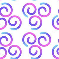 Seamless pattern of colorful gradient abstract spiral lines vector