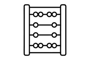 Collection of minimalist line art abacus illustrations, ideal for educational concepts and vintage learning tools, line art icon set vector