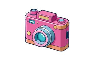 Compact and eye catching pink camera with sleek design and modern functionality, ideal for capturing high quality photos with a stylish flair vector