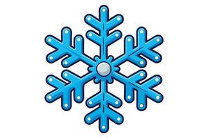 snowflake icon with a happy expression, perfect for winter holidays, cold weather themes, and cheerful, lighthearted designs vector