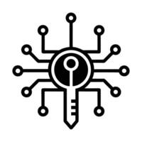Digital Key Access Network Security System Icon vector