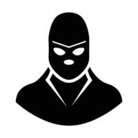 Black Masked Bandit Icon Graphic Design Element vector