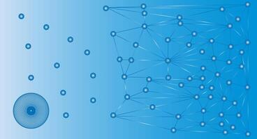 Abstract Network Design with Gradient Blue Background vector