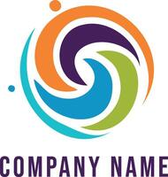 Abstract colored unity circle logo design. Swirl Line Logo Modern Stylish Brand Identity Symbol Icon. vector