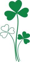 flat style illustration of St. Patrick's day green lucky clover leaf. Clover icon illustration. clover sign and symbol. four leaf clover icon. vector