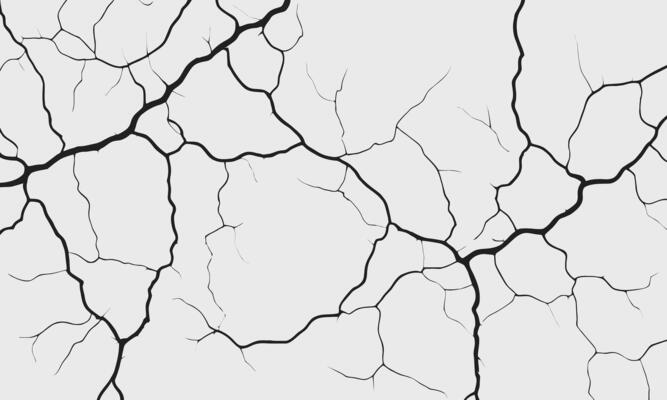 Illustration of Wall Crack Texture Representing Broken Surface, Damage, Grunge Effect, Concrete Split, and Urban Decay Background Elements