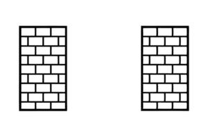 Brick Wall Icons and Structural Patterns in Different Colors and Shapes for Building and Design Themes Labour Day or Labor Day Line Art Icon Set vector