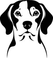 Portrait of a Beagle Dog illustration silhouette. Template for laser engraving or stencil, print for t shirt. vector