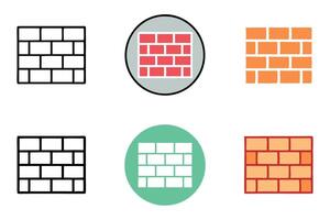 Brick Wall Layouts and Brick Patterns in Different Variations for Construction and Architecture Labour Day or Labor Day Line Art Icon Set vector