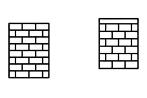 Brick Wall Design with Minimalist Elements Representing Construction and Building Materials in Various Styles Labour Day or Labor Day Line Art Icon Set vector