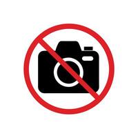 No Photography Symbol With Red Circle And Black Camera Indicating Prohibition Of Taking Pictures In Specific Areas vector