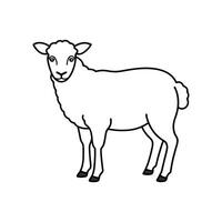 Minimalist Sheep Illustration Farm Animal Icon Agriculture Concept Stock Image Simple Clean Outline Design Graphic Resource vector