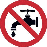 No Water Usage Sign Icon Indicating Water Conservation And Scarcity Prevention With A Red Circle And Slash Symbol For Eco Awareness vector