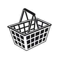 Illustration Of A Shopping Basket Isolated On White Background Ideal For Market Retail And Store Applications Easy To Use vector