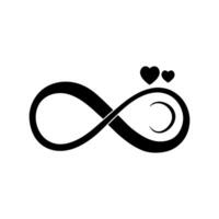 Black Infinity Symbol With Heart Accent Design For Love And Endless Connections Icon Symbolizing Romantic Eternity And Devotion vector