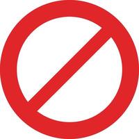 Red Prohibition Sign On White Background Circle With Diagonal Line Indicates Restrictions No Entry Or Forbidden Area vector