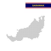 Dotted map of Sarawak State in Malaysia vector