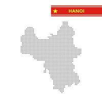 Dotted map of Hanoi in Vietnam vector
