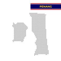 Dotted map of Penang State in Malaysia vector