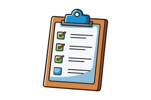 clipboard with a checklist and green checkmarks, symbolizing organization, tasks, and productivity, ideal for Labor Day or Labour Day themes vector
