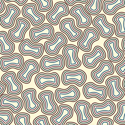 Retro Modern Geometric Seamless Pattern with Concentric Diamonds and Waves in Traditional Oriental Style Ideal for Wallpapers and Digital Backgrounds