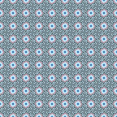 Elegant Retro-Modern Geometric Waves Pattern Featuring Intricate Line Details and Seamless Repetition in an Oriental Traditional Style