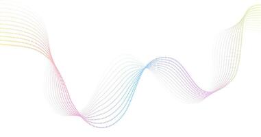 Futuristic geometric shapes neon halftone wavy dotted lines in abstract composition. of gradient curved stripes. Modern design for equalizer, audio recording, digital art. vector