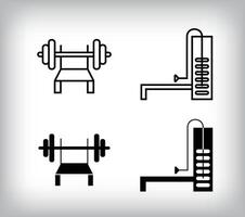 Fitness equipment lifting and bodybuilding design. Simple linear and flat fitness weight icon set. vector