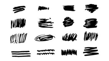 Brush stroke collection. Hand drawn scribble set. decorative design elements vector
