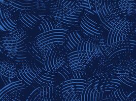 Hand drawn brush line abstract curvy cross hatching pattern in monochromatic blue, Japanese and ethnic wood carving, engraving texture background, simple graphic for textile, carpet vector