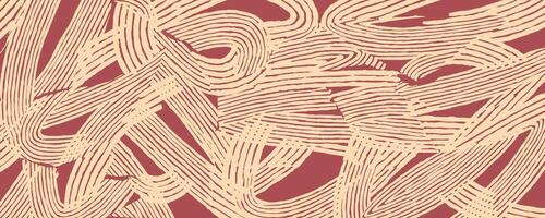 Hand drawn dynamic brush line abstract pattern, Japanese and ethnic wood carving, engraving texture background, experimental collage line art for carpet, textile vector