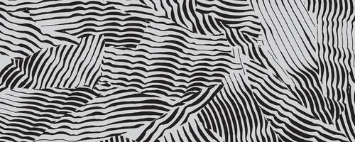 Hand drawn brush line abstract collage waves pattern, Japanese and ethnic wood carving, engraving, calligraphy pen texture background, irregular curvy line art for carpet, textile, decoration vector