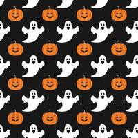 Halloween Pattern with Pumpkins and Ghosts Design vector