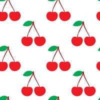 Hand drawn cherry pattern background design vector