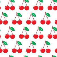 Hand drawn cherry pattern background vector