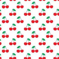 Seamless pattern with red cherries background illustration vector