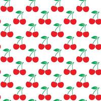 Hand drawn cherry seamless pattern on a white background vector