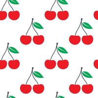 Seamless pattern with red cherries on a white background illustration vector