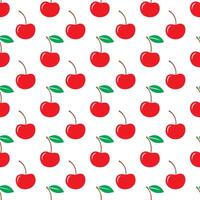 Hand drawn cherry seamless pattern background design vector