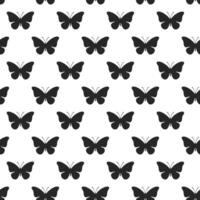 Hand drawn butterfly silhouette pattern design vector