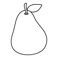 Pear fruit in Branch Coloring Book vector