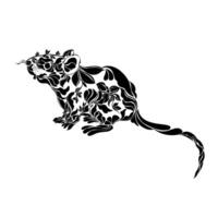 A rat with a flower pattern on its back vector