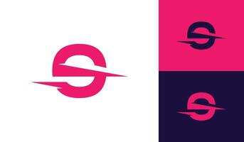 Letter S initial monogram with thunderbolt logo design vector