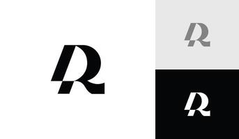 Simple modern letter R logo with sharp style vector