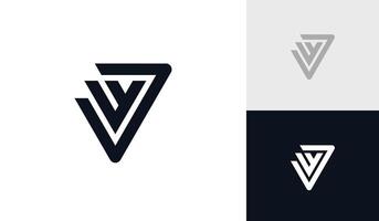 Letter JW triangle initial monogram logo design vector