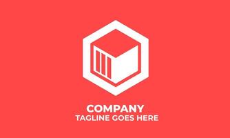 Bold Red Hexagon Abstract Logo for Modern Visual Branding vector