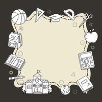 Back to school background with black and yellow colors vector