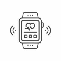An apple watch with a heartbeat monitor icon vector
