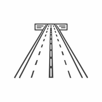 A highway with a bridge over it vector
