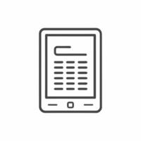 A tablet computer with a document on it vector